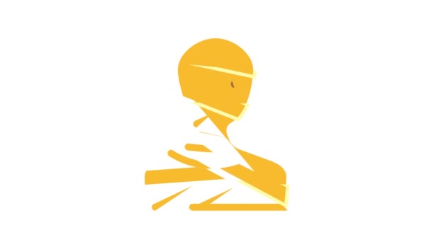 Mummie fantasie karakter kleur pictogram animatie — Stockvideo
