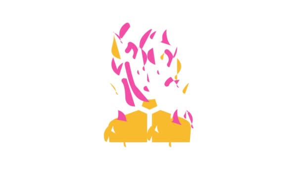 Brennen Mann Fantasie Charakter Farbe Symbol Animation — Stockvideo