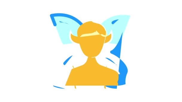 Fairy fantasy character color icon animation — Stock Video