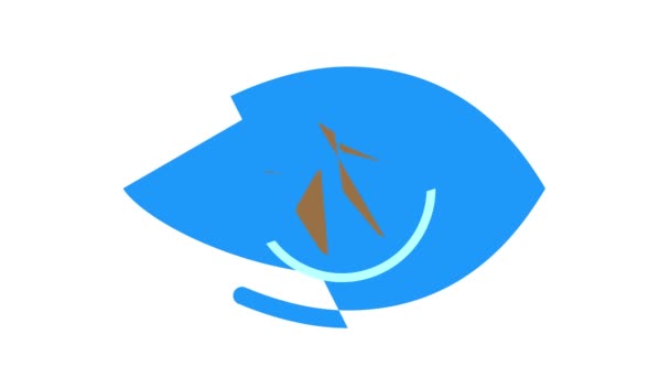 Linsenverletzung Augenheilkunde Farb-Symbol Animation — Stockvideo