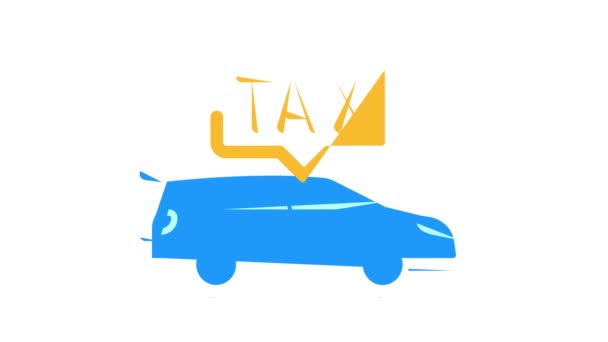 Car tax color icon animation — Stock Video