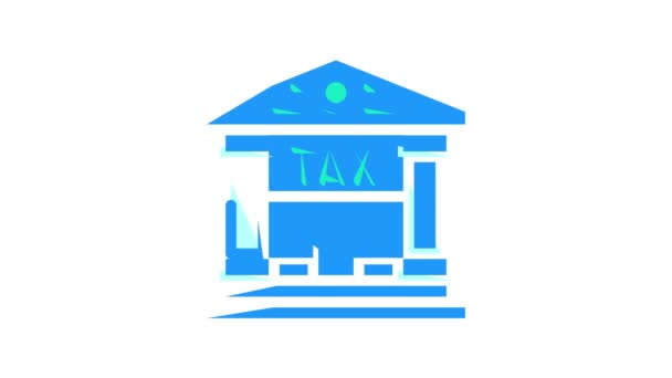 Edificio impuesto color icono animación — Vídeo de stock