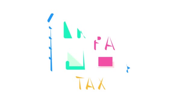 Infographic tax χρώμα εικονίδιο animation — Αρχείο Βίντεο