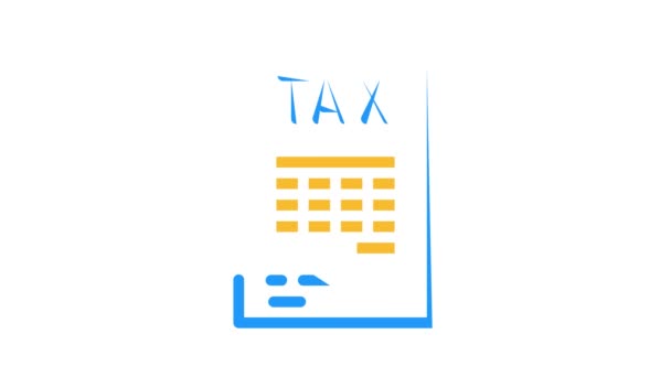 Liste Steuern Farb-Icon Animation — Stockvideo