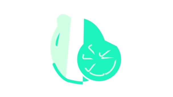 Limoen fruit kleur pictogram animatie — Stockvideo