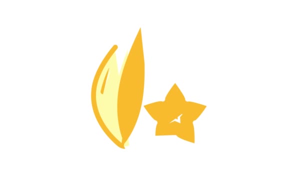 Estrela fruta cor ícone animação — Vídeo de Stock