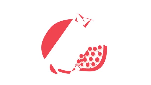 Animation mit Granatapfelfrucht-Symbol — Stockvideo