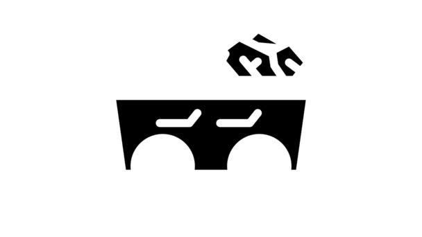 Мультипликация символов угольной тележки — стоковое видео