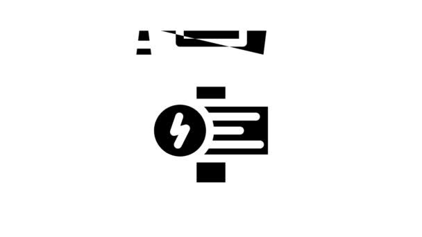 Bateria elétrica glifo ícone animação — Vídeo de Stock
