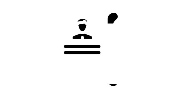 Overlijdensakte glyph pictogram animatie — Stockvideo