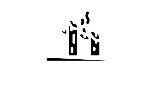 Kerk kaarsen glyph pictogram animatie — Stockvideo
