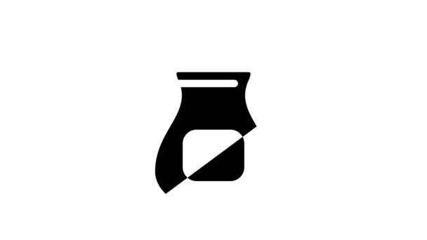 Begraven urn glyph pictogram animatie — Stockvideo