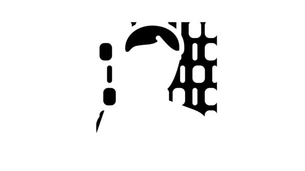 Anonieme koper glyph pictogram animatie — Stockvideo