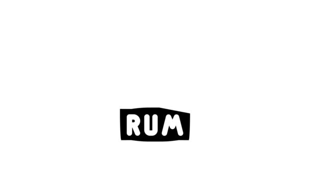 Rum drank fles piraat glyph pictogram animatie — Stockvideo