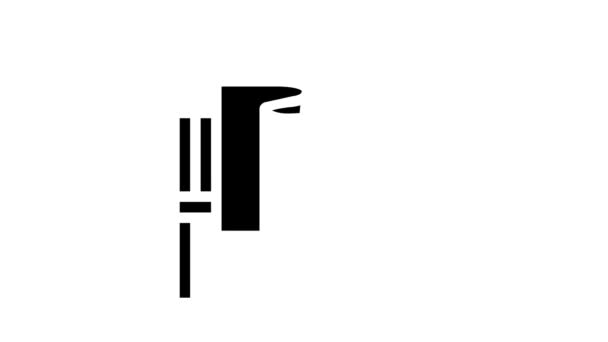 Vlag piraat glyph pictogram animatie — Stockvideo