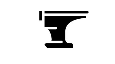 Metal çizgi simgesini taklit etmek için örs