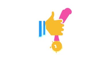 Başarılı iş rengi canlandırması madalyası