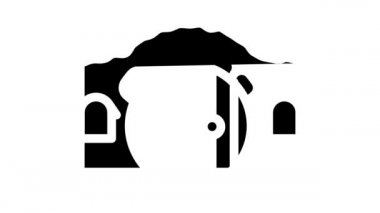 Yuvarlak kapı simgesi animasyonlu ev