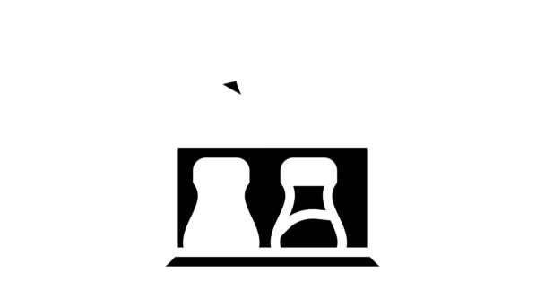 Animação ícone de glifo prateleira de especiarias — Vídeo de Stock