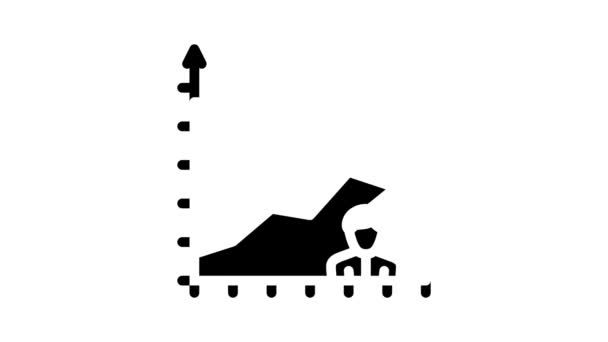 Gráfico de ingresos del inversor icono de glifo animación — Vídeos de Stock