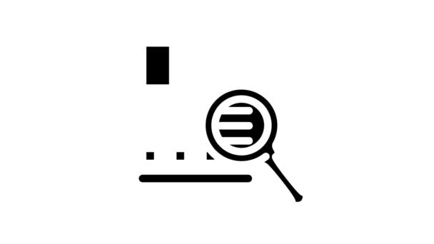 Zoeken naar informatie glyph pictogram animatie — Stockvideo