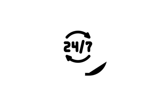 Communicatie de hele tijd glyph pictogram animatie — Stockvideo