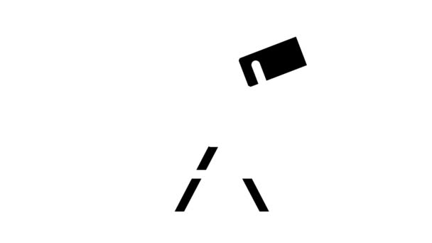 Animação moderna ícone do glifo do telescópio — Vídeo de Stock