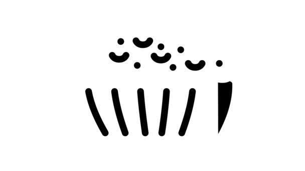 Muffin désert ligne icône animation — Video