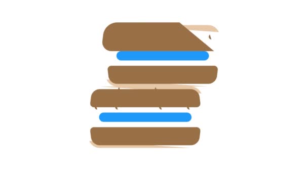 Animace ikon barev dezertů — Stock video