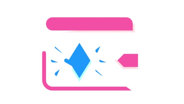 Ethereum portemonnee kleur pictogram animatie — Stockvideo