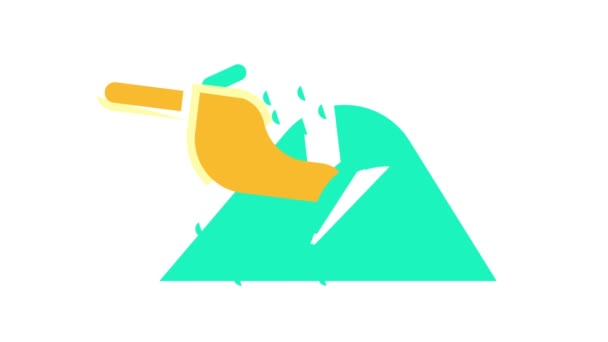 Especia espátula color icono de animación — Vídeos de Stock