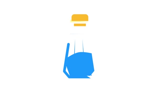 Zout in zout shaker kleur pictogram animatie — Stockvideo