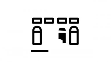 ikamet evi çizgi simgesi canlandırması