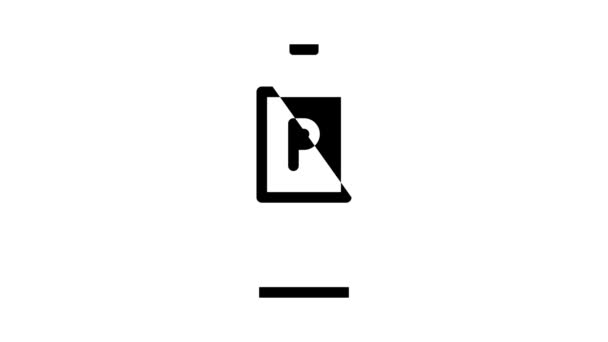 elektronikus parkolási jegy a képernyőn grafikus ikon animáció