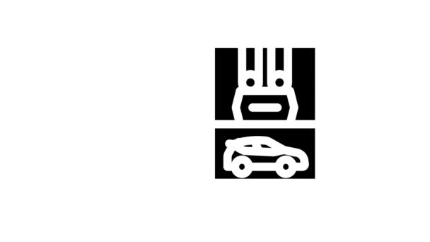Ascensore in parcheggio multi livello icona glyph animazione — Video Stock