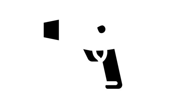 Dispositivo asciugacapelli icona glyph animazione — Video Stock