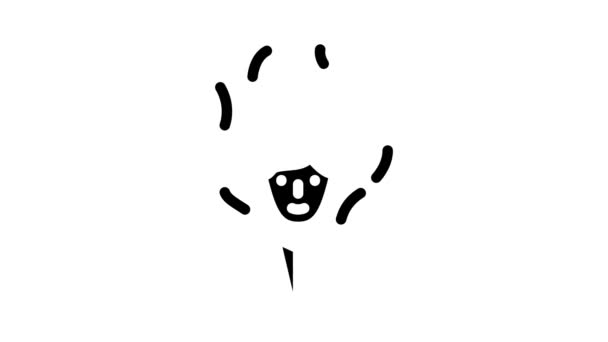 Hořící muž po animaci ikon wasabi glyph — Stock video