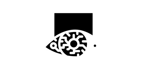 Animazione digitale dell'icona della linea kyc dell'occhio — Video Stock