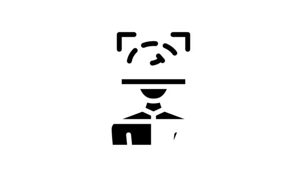 Animação do ícone da linha kyc da varredura do cliente — Vídeo de Stock