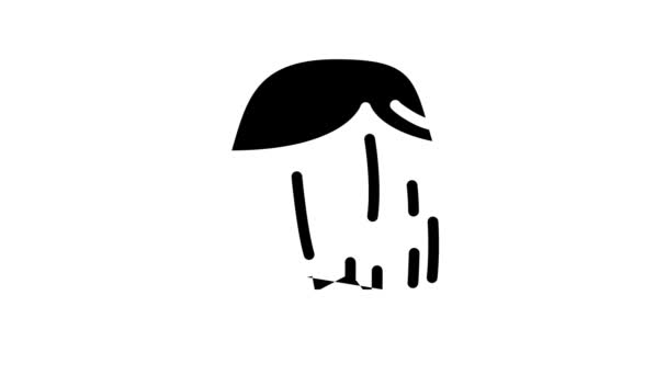 가발이나 헤어 스타일 스타일리스트 라인 아이콘 애니메이션 — 비디오