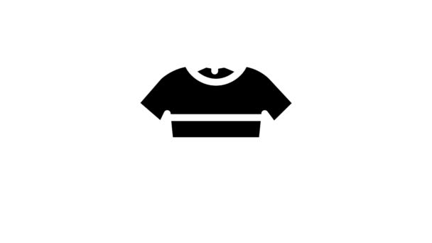 Camiseta elegante línea icono de animación — Vídeo de stock