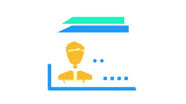 Animazione icona a colori kyc della scheda client — Video Stock