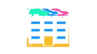 bina otomobili renk ikonu canlandırması