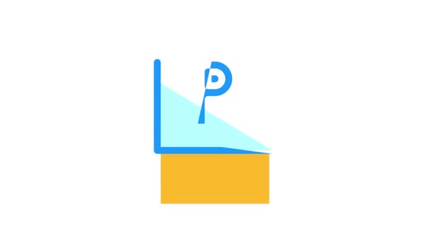 Parkering arbetstid märke färg ikon animation — Stockvideo