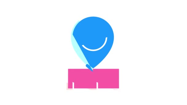 Gps mark of parking location color icon animation — Stock Video