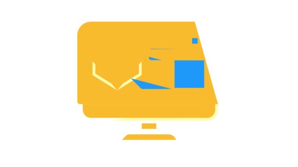 Digitális modell számítógép képernyő színes ikon animáció — Stock videók