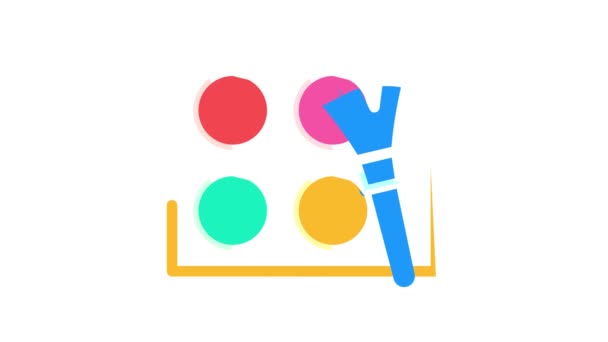 Makeup cosmetics stylist color icon animation — Stock Video