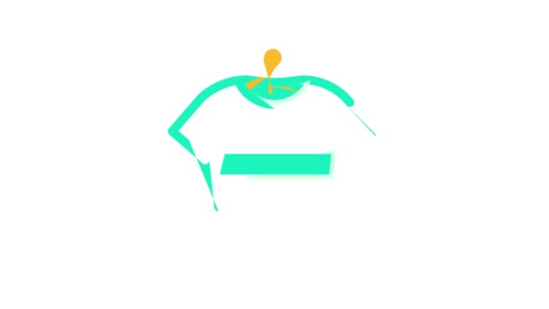 T-shirt stylish color icon animation — Stock Video