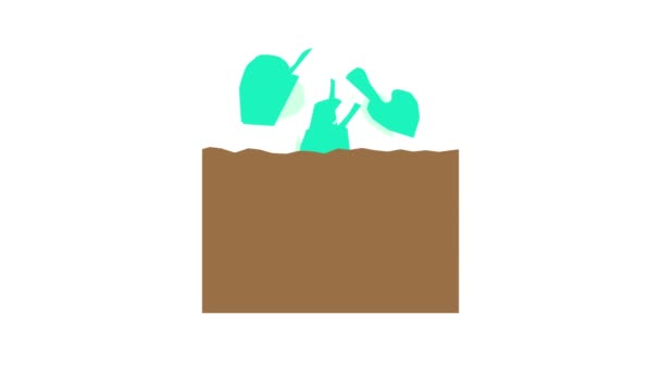Kořenová rostlina wasabi barva ikony animace — Stock video