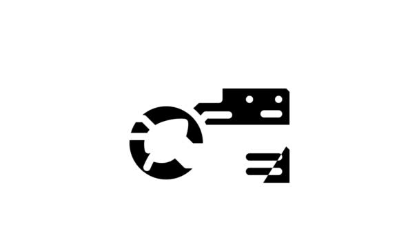 Server chia cryptogeld glyph pictogram animatie — Stockvideo